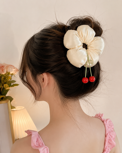 Oversized Cherry Puff Hair Tie