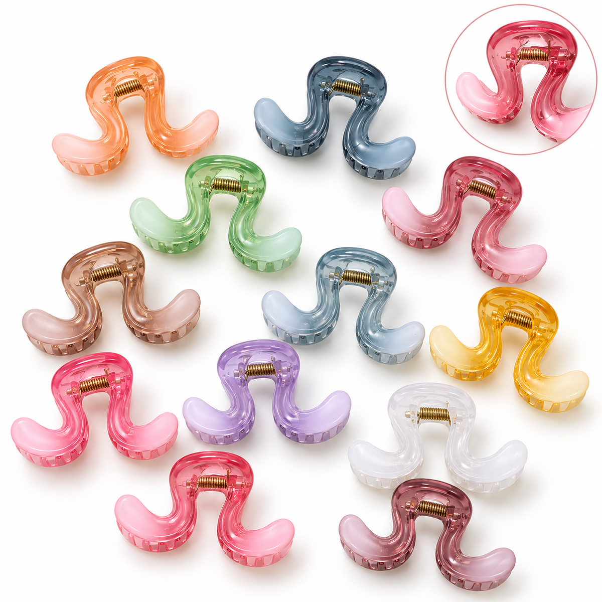 Ripple Twist Mini Claw Clip - Random Colors