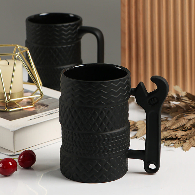 Wrench Handle Black Mug