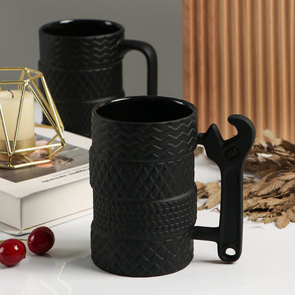 Wrench Handle Black Mug