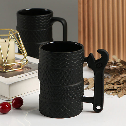 Wrench Handle Black Mug
