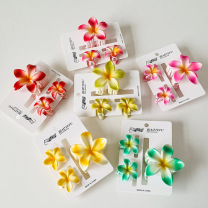Tropical Flower Hair Claw 3pcs Set