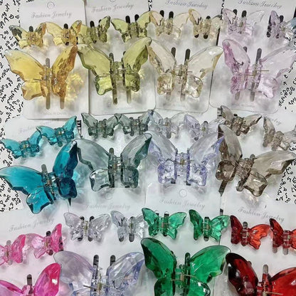 Transparent Butterfly Hair Claw 3pcs Set