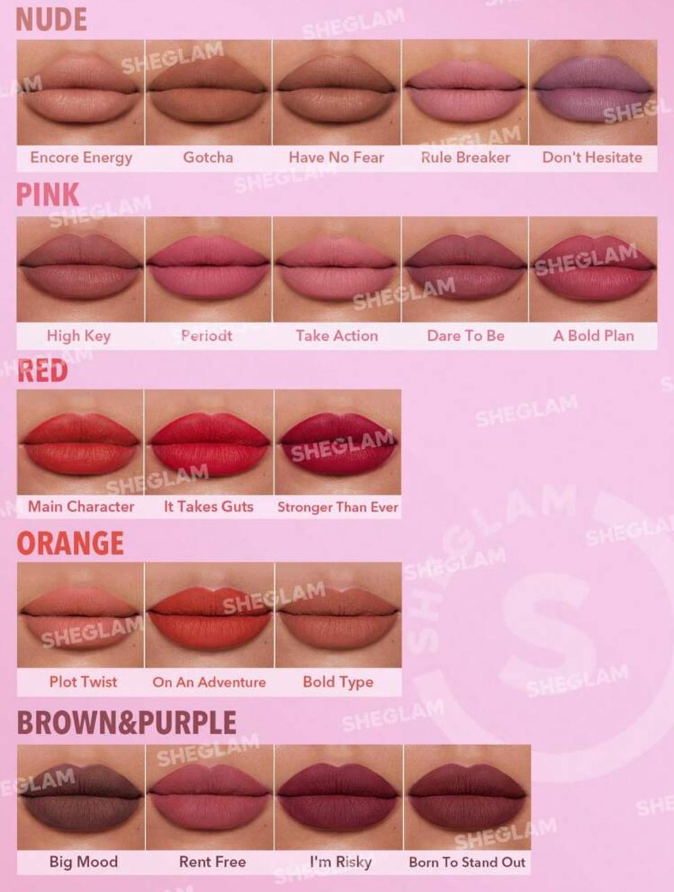 SHEGLAM Long-Lasting Matte Lipstick-Encore Energy