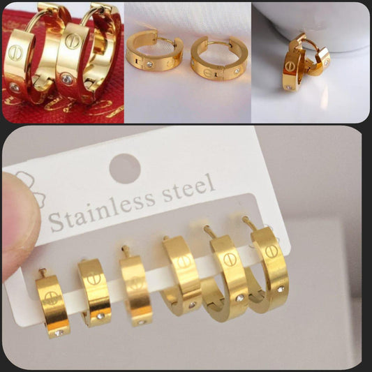 Cartier Stainless steel hoops set