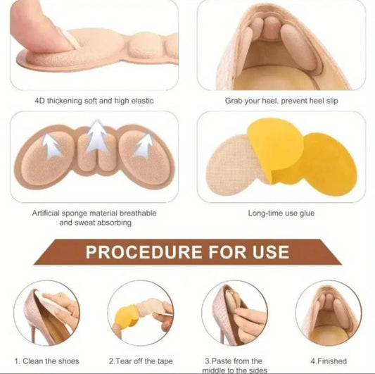 1 Pair dotted heel pads (Black or Beige)