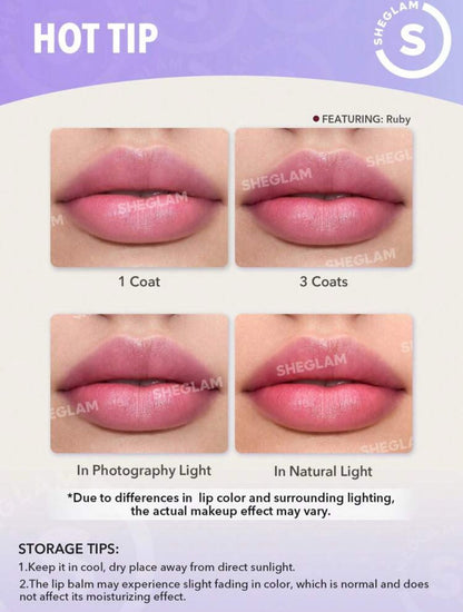 SHEGLAM Mello Jello Nourishing Lip Balm-Ruby