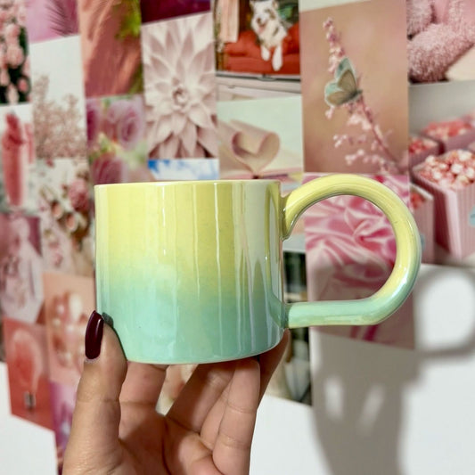 400ml Yellow Ceramic Mug-Yellow Green