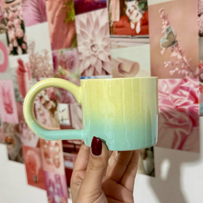 400ml Yellow Ceramic Mug-Yellow Green