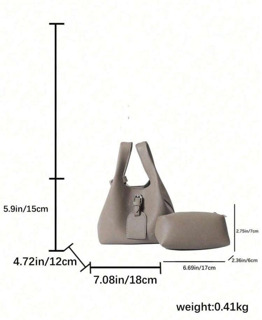 Minimalist Design Leather Shoulder Crossbody Hand-Bucket Bag