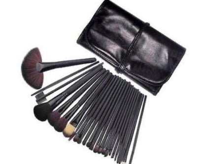 Black Makeup Brushes set + Pouch