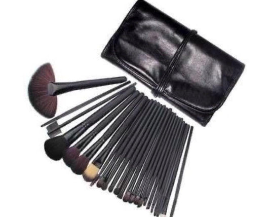 Black Makeup Brushes set + Pouch