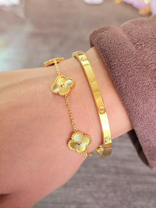 2pcs Gold Bracelets Set (stainless steel)