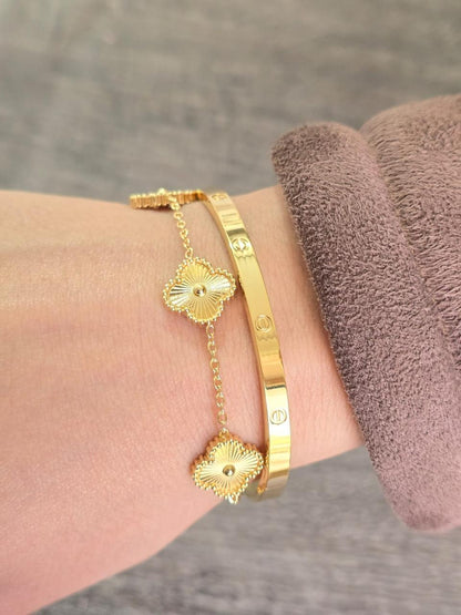 2pcs Gold Bracelets Set (stainless steel)