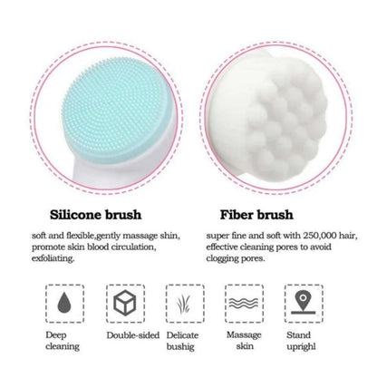 1pc Double Sided Facial Cleansing Brush