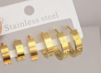 Cartier Stainless steel hoops set