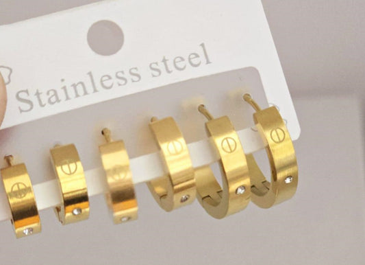 Cartier Stainless steel hoops set