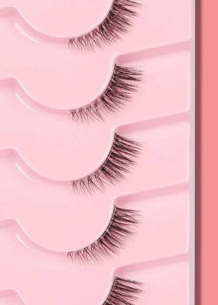 7 pairs of natural cross-shaped false eyelashes