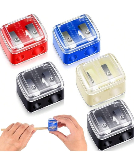 1pc Double Hole Pencil Sharpener (Random Color)