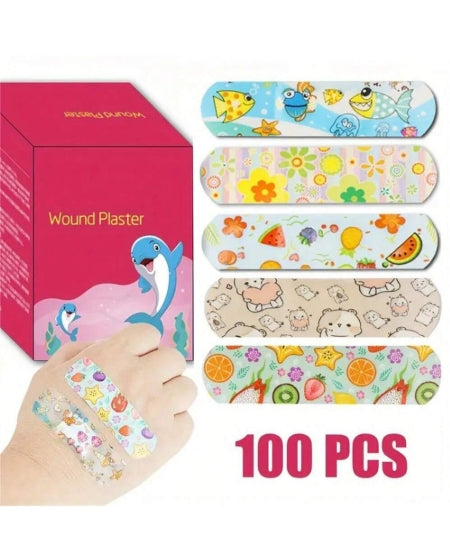 100pcs Ultra-Breathable Cute Cartoon Kids Bandages