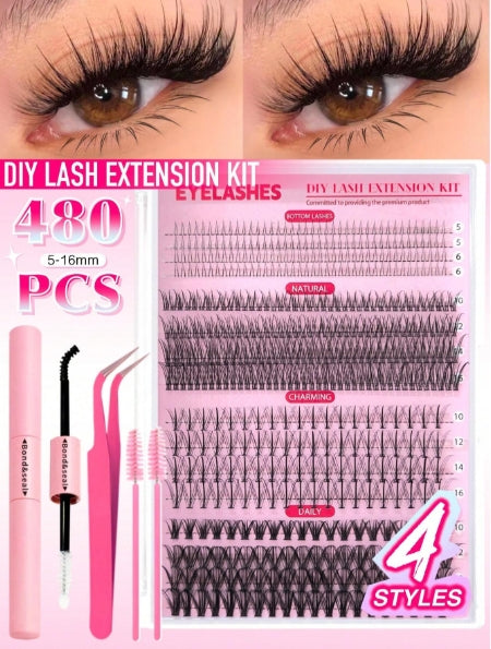 DIY Lash Extension Kit (480pcs - 4 styles)