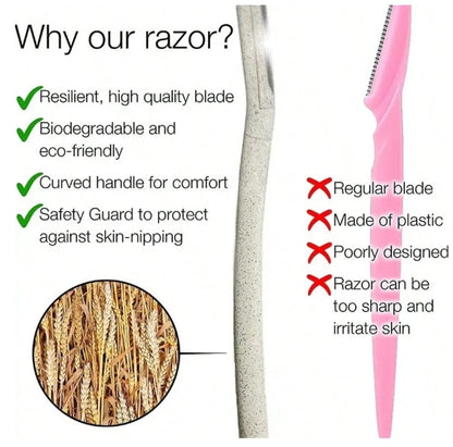 6pcs Biodegradable Facial & Eyebrow Dermaplaning Razor Set