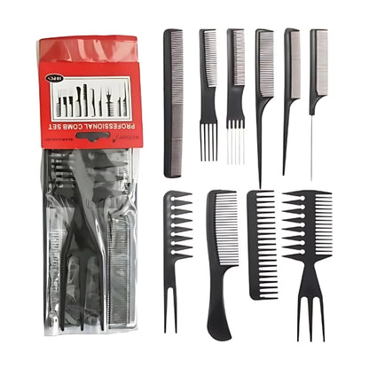 10 Pc Professional Comb Kit