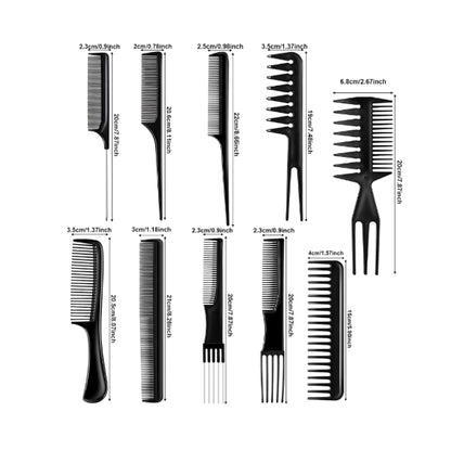 10 Pc Professional Comb Kit