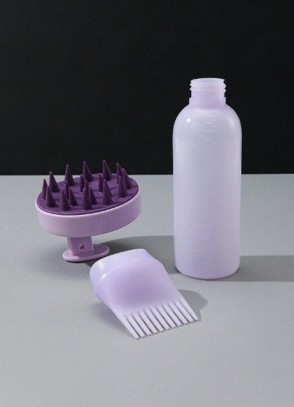 2pcs - Scalp Massager & Hair brush bottle