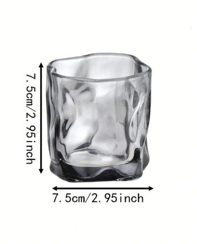 1pc Light Grey Glass Cup 7.5cm