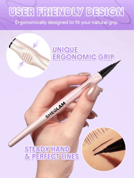 SHEGLAM Glide Control Liquid Eyeliner - Matte Black 0.5ml