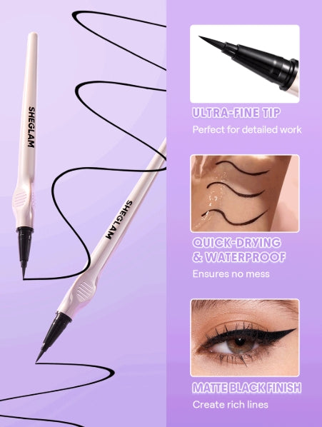 SHEGLAM Glide Control Liquid Eyeliner - Matte Black 0.5ml