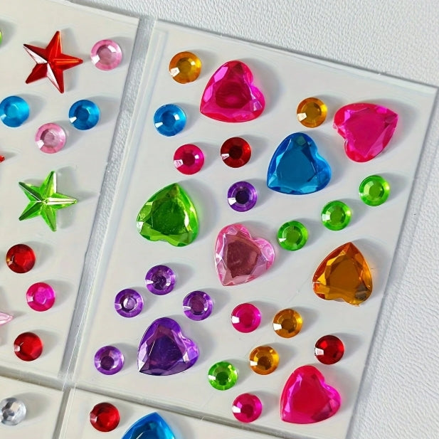 Mini Sparkle Rhinestone Sticker Sheets - 1pc
