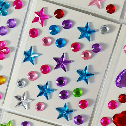 Mini Sparkle Rhinestone Sticker Sheets - 1pc