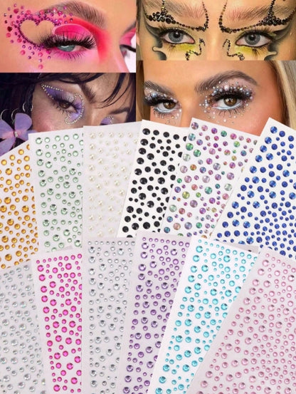 Colorful Rhinestone Pearl Sticker Sheets