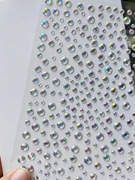 Colorful Rhinestone Pearl Sticker Sheets
