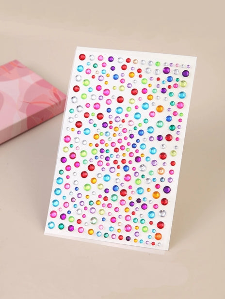 Colorful Rhinestone Pearl Sticker Sheets