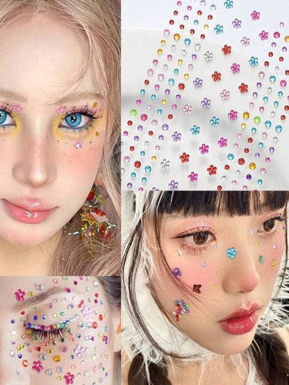Colorful Rhinestone Pearl Sticker Sheets