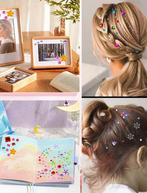 Colorful 3D Gem Sticker Sheets - Randomly Sent