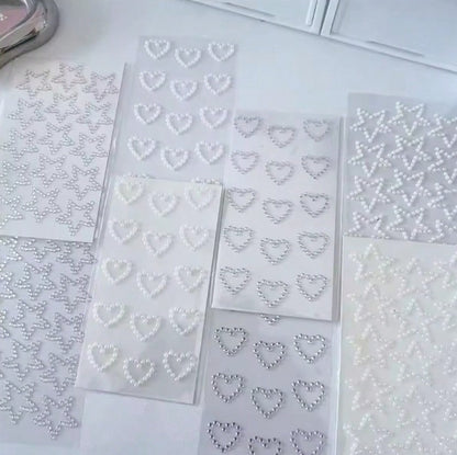 Colorful Rhinestone Pearl Sticker Sheets