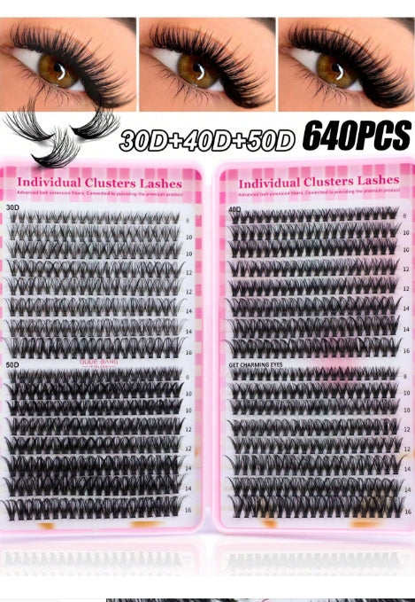 640-Piece DIY Cluster False Eyelashes