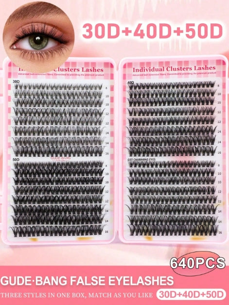 640-Piece DIY Cluster False Eyelashes