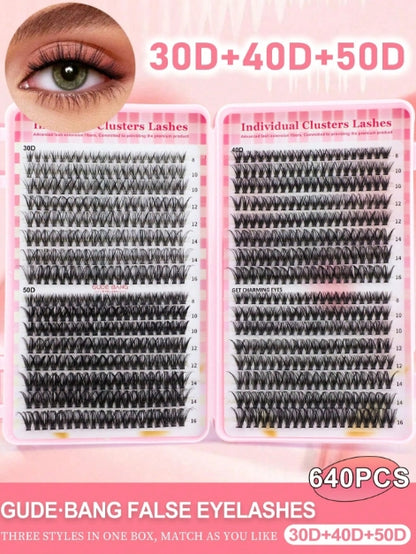 640-Piece DIY Cluster False Eyelashes