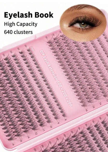 640-Piece DIY Cluster False Eyelashes