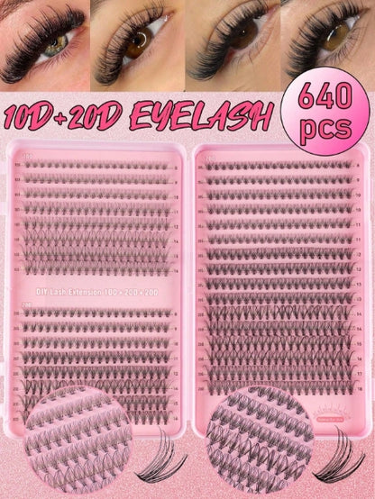 640-Piece DIY Cluster False Eyelashes