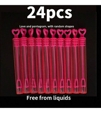 24pcs Hot Pink Bubble Sticks Set (Liquid Not Included)