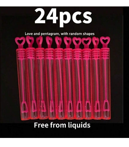 24pcs Hot Pink Bubble Sticks Set (Liquid Not Included)