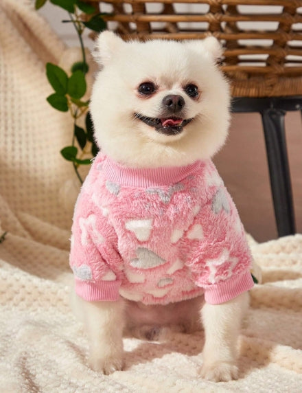 Pink Heart Puppy Clothes -- SIZE LARGE