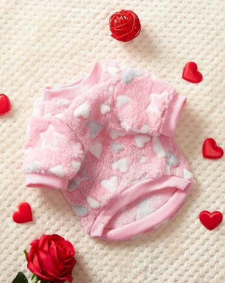 Pink Heart Puppy Clothes -- SIZE LARGE