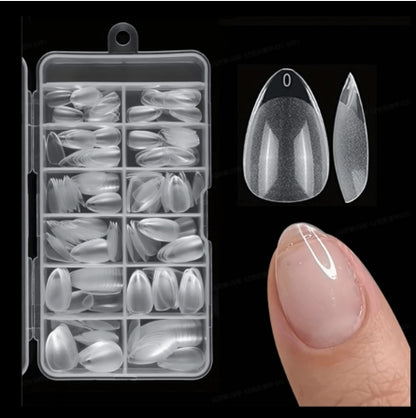 240pcs Soft Short Clear Acrylic Nail Tips for Artificial Nails